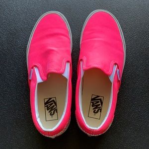 Vans neon pink slip ons - crystallized